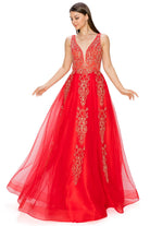 Elegant illusion tulle long dress-smcdress
