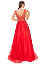 Elegant illusion tulle long dress-smcdress