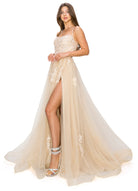 Champagne tulle ball gown prom dress alternative