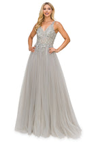 Silver tulle long dress