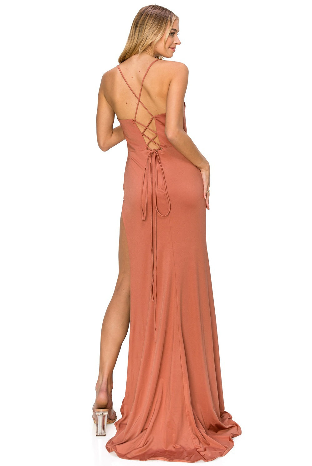 Back of sienna corset style prom dress alternative