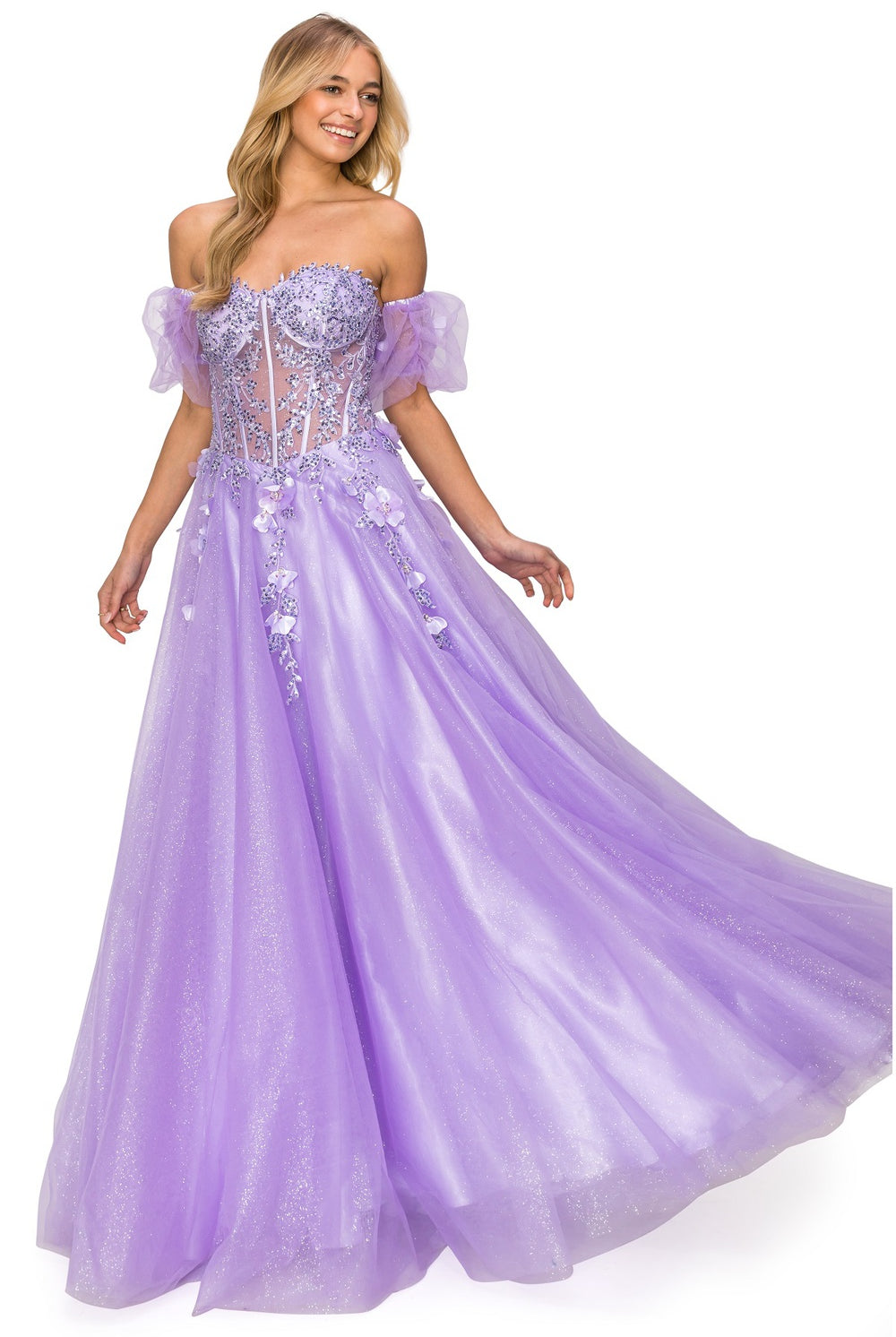 Lilac tulle dress with corset