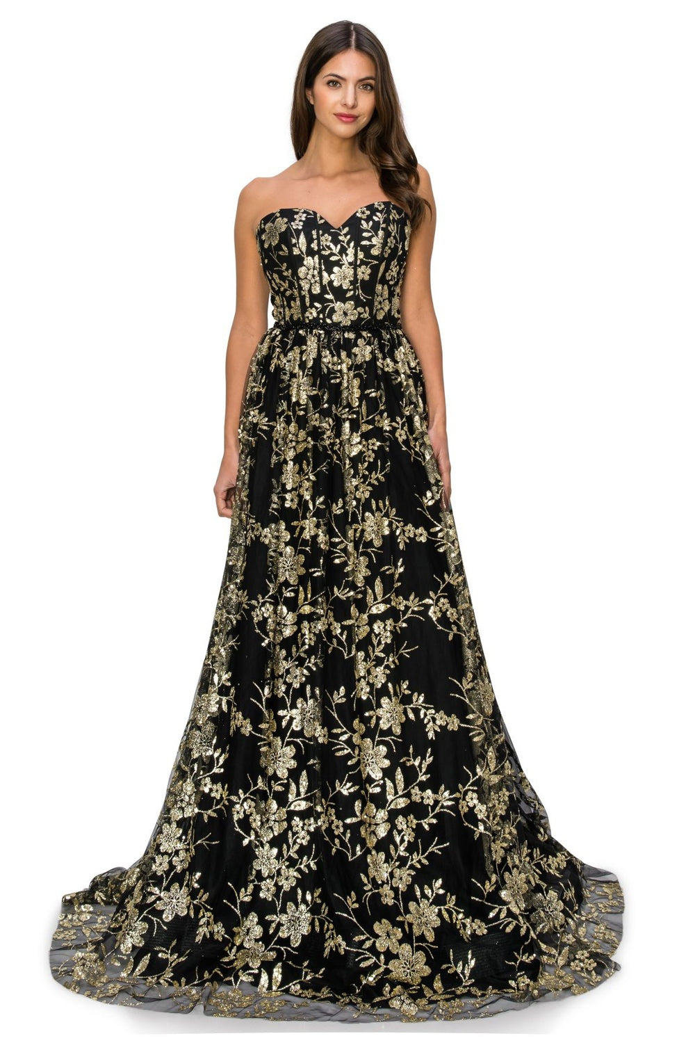 Black glitter off shoulder dress