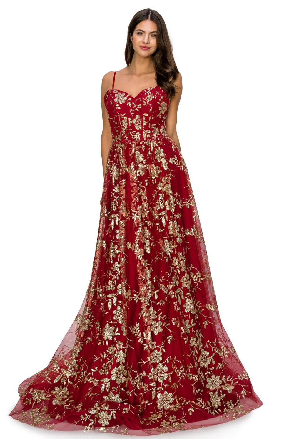 Red glitter off shoulder dress