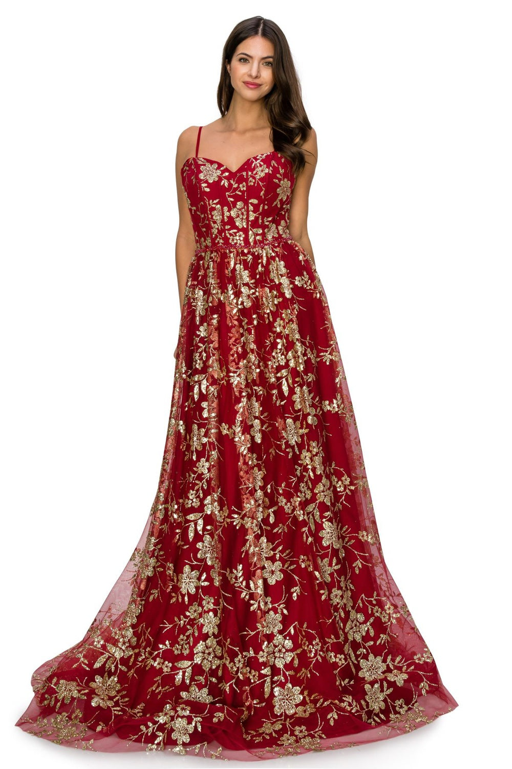 Red glitter off shoulder dress