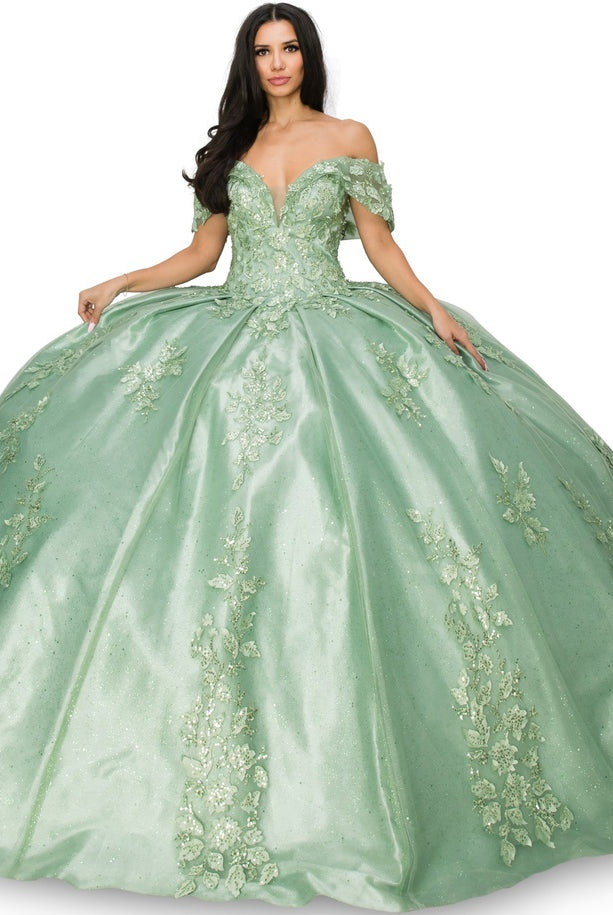 Sage lace train prom dress alternative