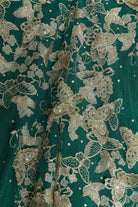 Fabrick of hunter green quinceanera gown dress