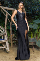 Black dress with rhinestones