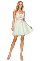 Sage open back short dress alternative