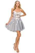 Sage open back short dress