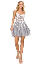 Sage open back short dress alternative