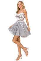 Sage open back short dress alternative