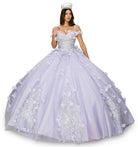 Lilac floral applique ball gown alternative