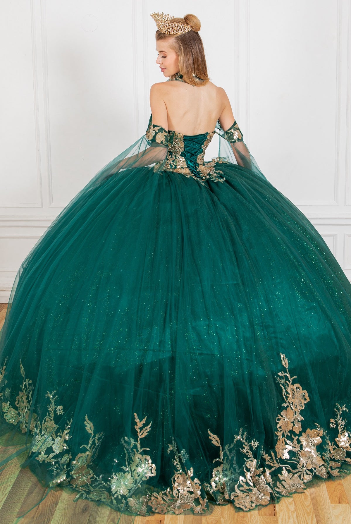 Back of quinceanera gown dress
