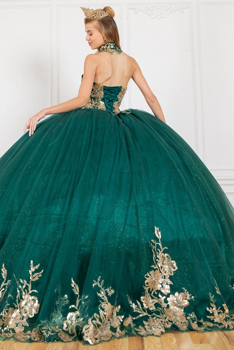Back of Quinceanera gown dress
