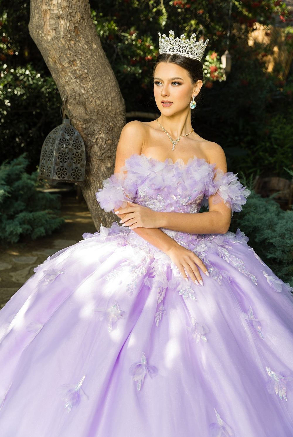 A closer look at floral ball gown prom dress