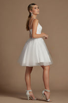 Embroidered Babydoll Corset Short Dress for Homecoming & Cocktail-smcdress