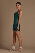 Embroidered sequin short dress for homecoming & cocktail-smcdress