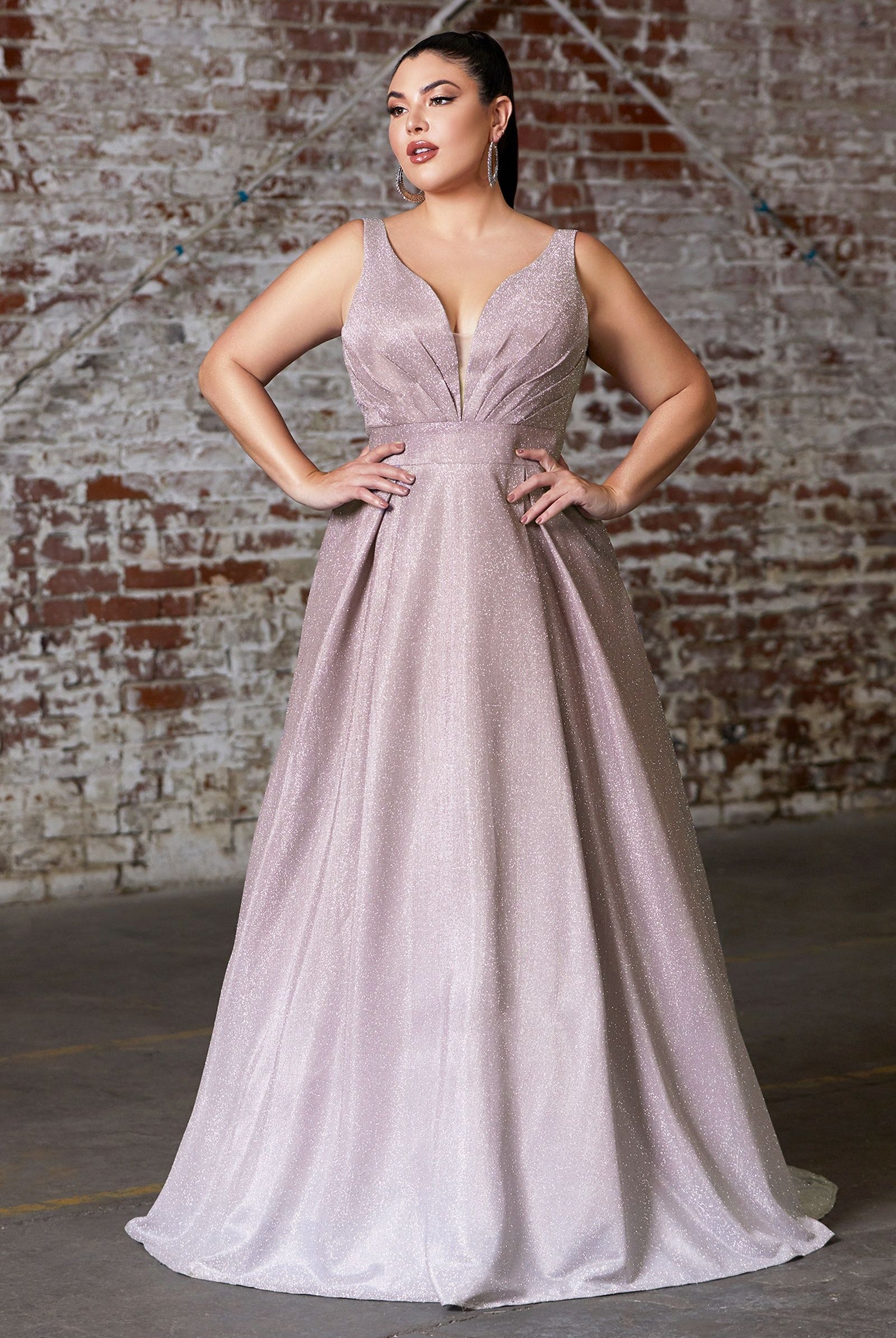 Glitter Ombre A-Line Dress-smcdress
