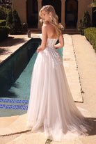 Strapless A-line Bridal Gown w/ Sweetheart Bodice & Sheer Structure-smcdress