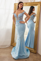Glitter printed fitted gown-smcdress