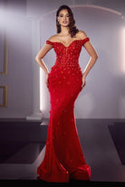 Glitter printed fitted gown-smcdress