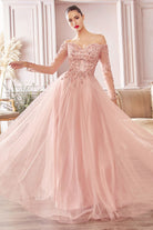 Off-shoulder A-line dress-smcdress