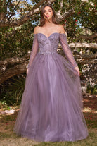 Off-shoulder A-line dress-smcdress