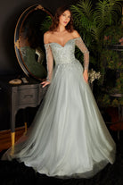Off-shoulder A-line dress-smcdress