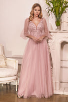 Tulle A-Line Dress with Glitter-smcdress