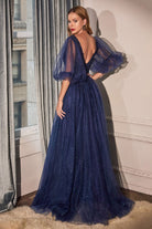 Tulle A-Line Dress with Glitter-smcdress