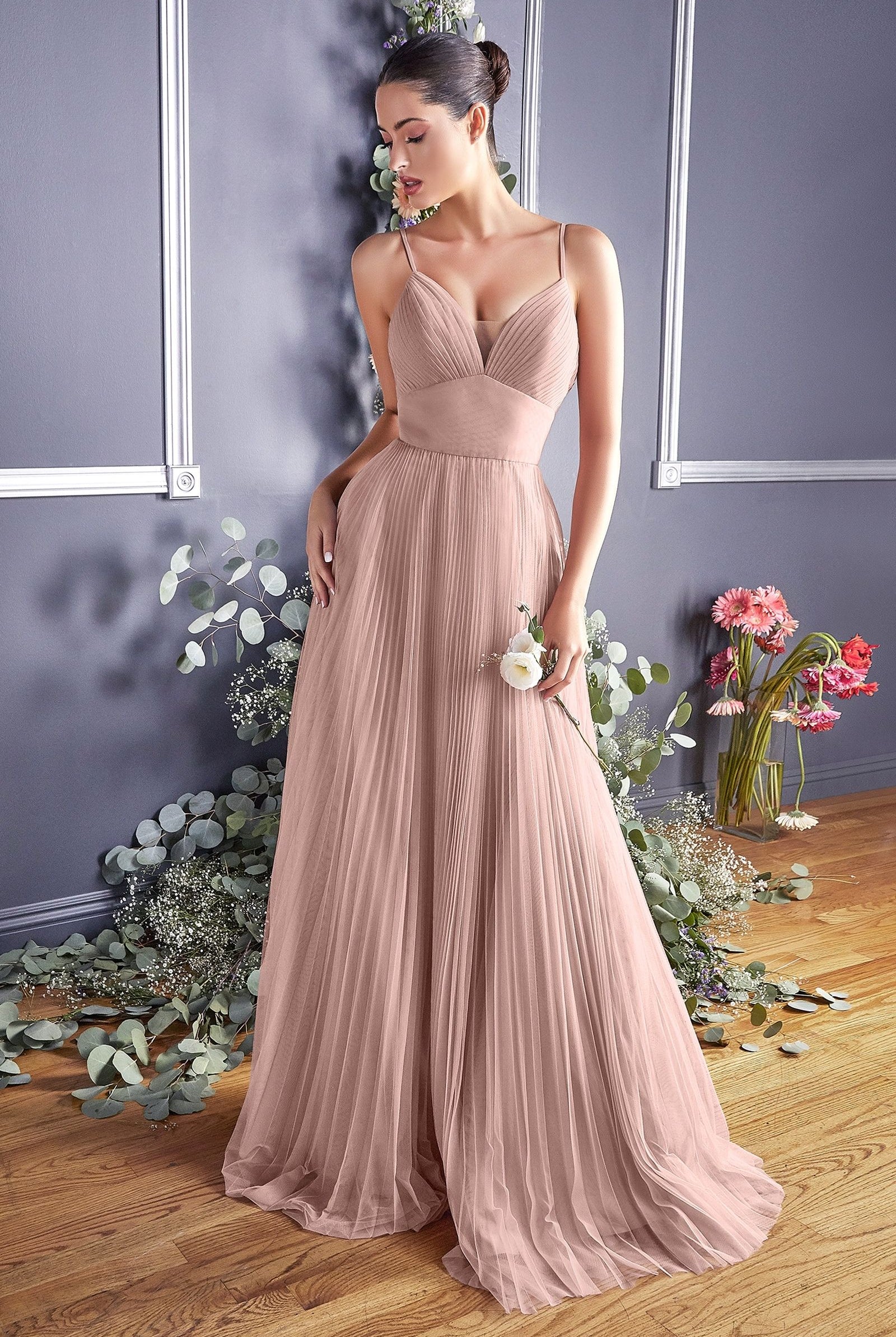A-line tulle dress; sweetheart neckline, pleated finish-smcdress