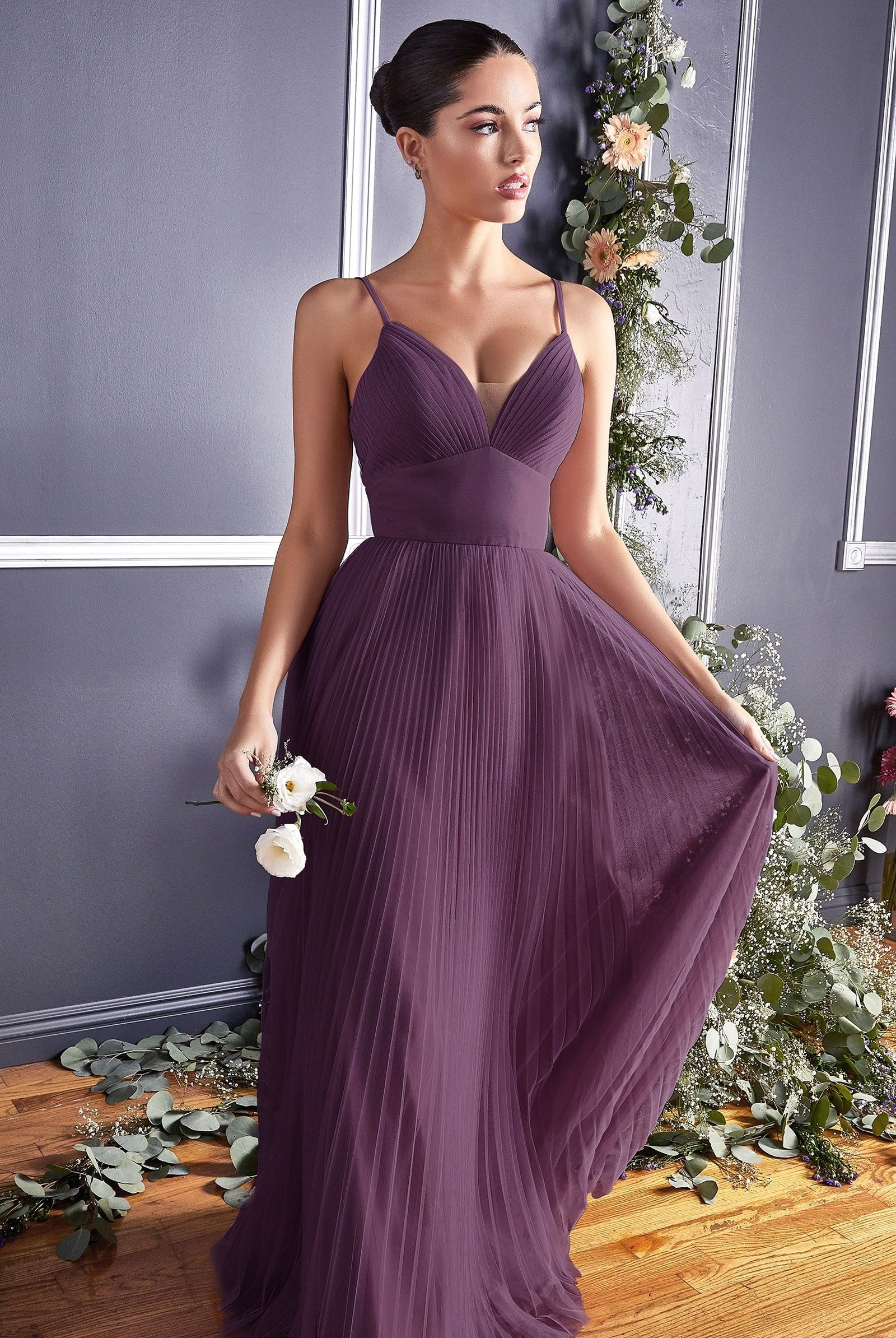 A-line tulle dress; sweetheart neckline, pleated finish-smcdress