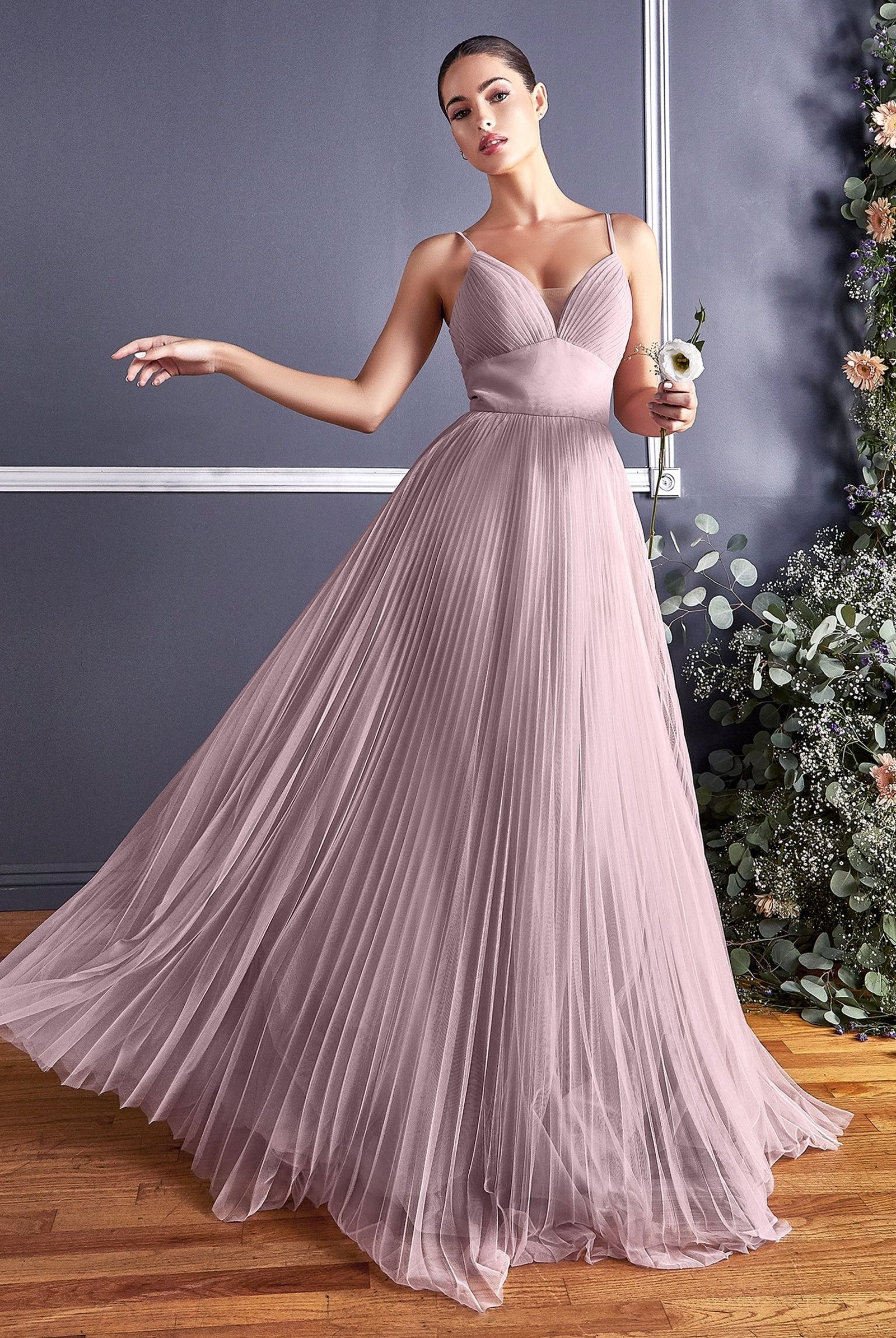A-line tulle dress; sweetheart neckline, pleated finish-smcdress
