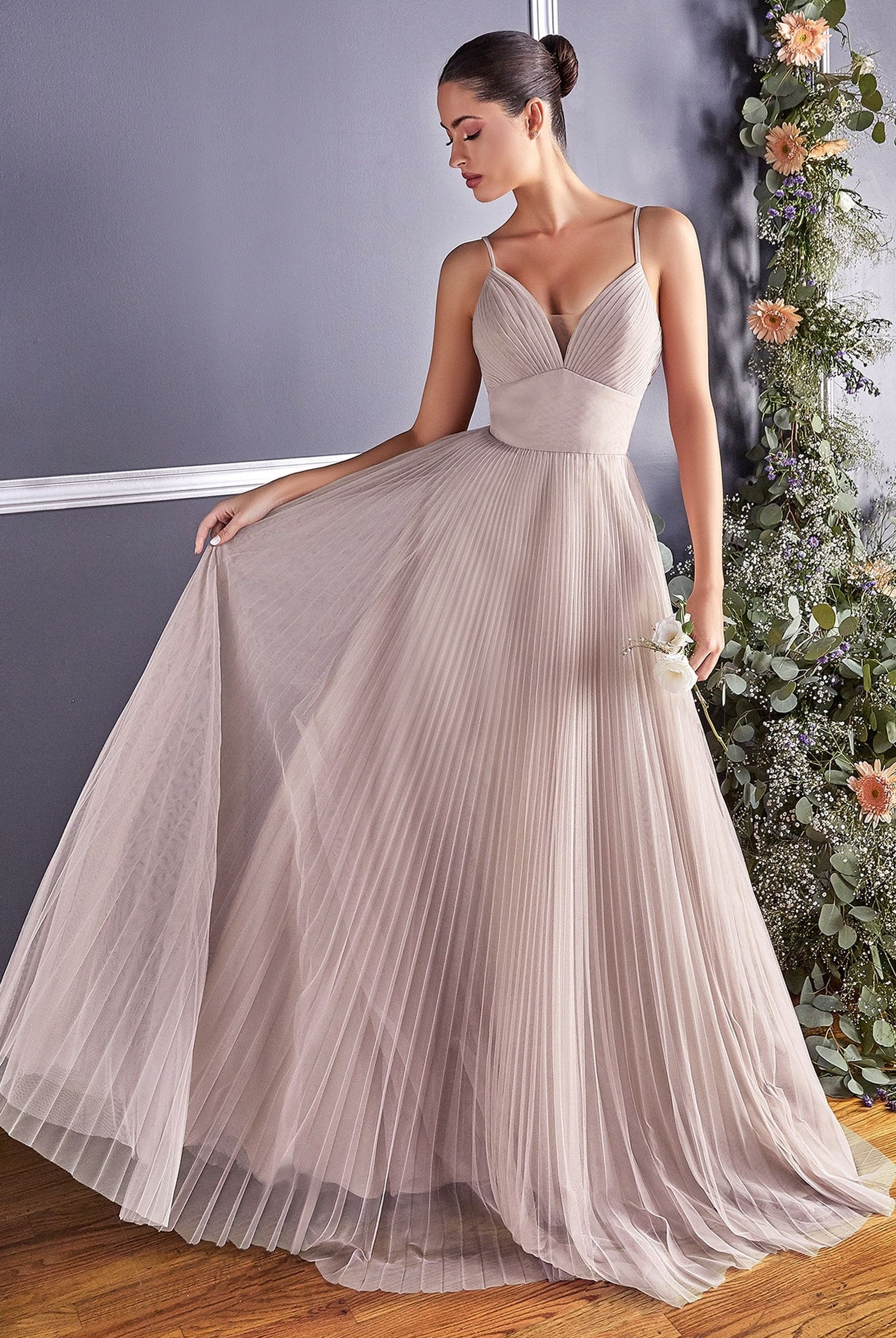 A-line tulle dress; sweetheart neckline, pleated finish-smcdress