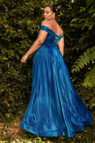 Metallic ball gown, off the shoulder-smcdress