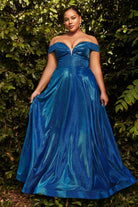 Metallic ball gown, off the shoulder-smcdress