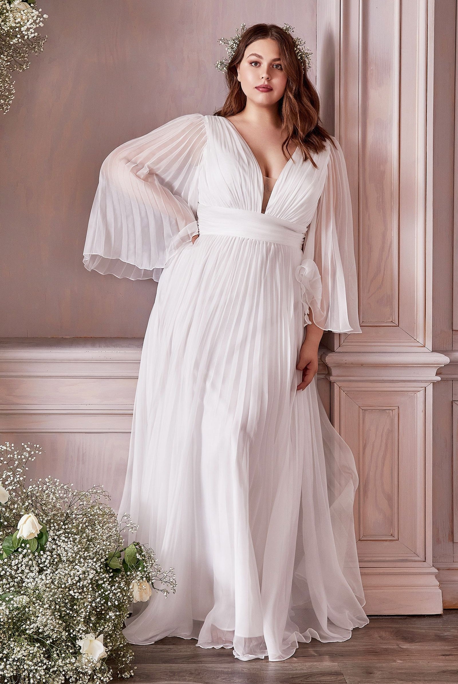 Pleated Chiffon Gown-smcdress