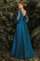 LONG SLEEVE CHIFFON A-LINE DRESS-smcdress