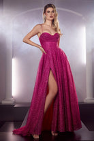 Glitter Ball Gown w/ Lace-Up Corset-smcdress