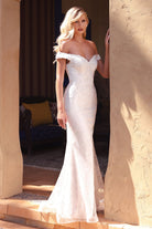 Off-the-shoulder Bridal Gown-smcdress