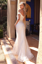 Off-the-shoulder Bridal Gown-smcdress