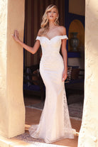 Off-the-shoulder Bridal Gown-smcdress