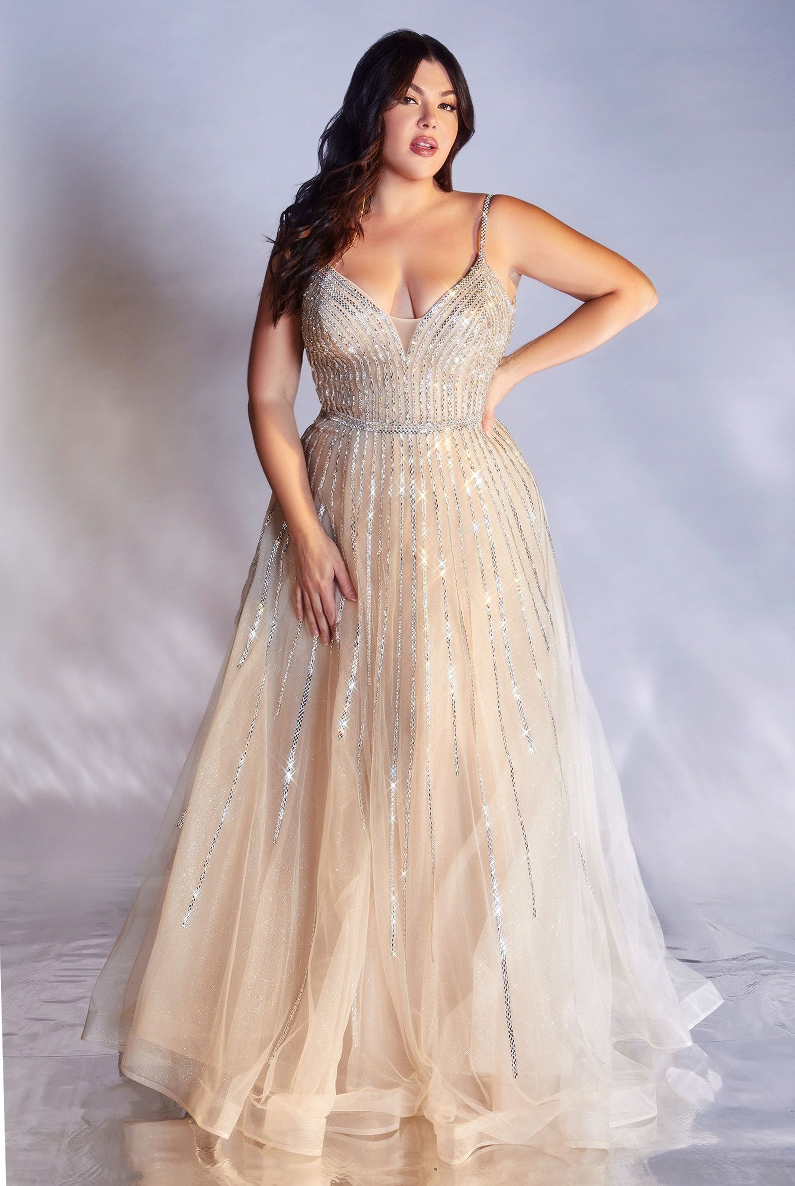 Curve-adorned ball gown-smcdress