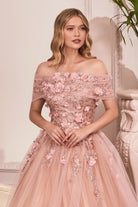 Glitter Tulle Ball Gown w/ Strapless Layer-smcdress