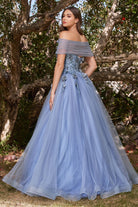 Glitter Tulle Ball Gown w/ Strapless Layer-smcdress