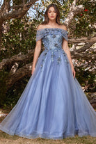 Glitter Tulle Ball Gown w/ Strapless Layer-smcdress