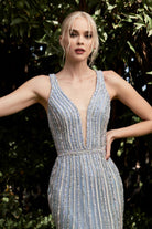 Beaded fit-and-flare gown-smcdress