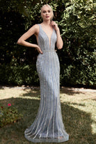 Beaded fit-and-flare gown-smcdress