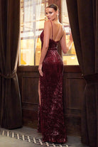 Iridescent sequin gown, fitted-smcdress